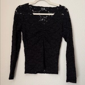 Only Hearts V Neck Lace Long Sleeve